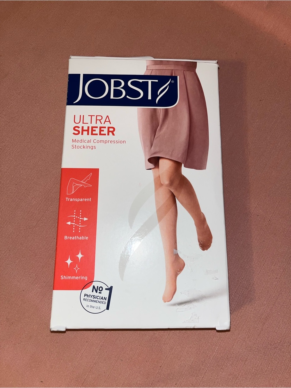 JOBST Ultra Sheer Medical Compression Stockings Natural size Large thigh high